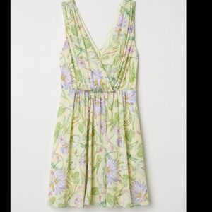 Lotus Flower & Dragonfly Yellow Mini Dress Size 10, Whimsical Cottagecore